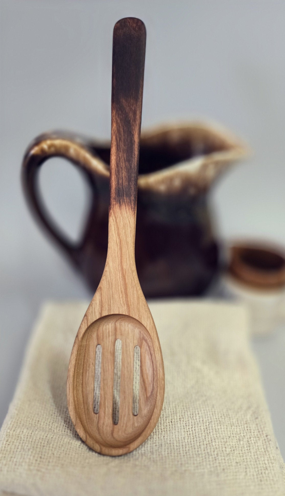 Classic Slotted Spoon - Handmade Cherry Wood Kitchen Utensil