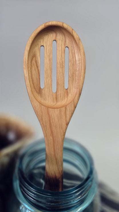 Classic Slotted Spoon - Handmade Cherry Wood Kitchen Utensil